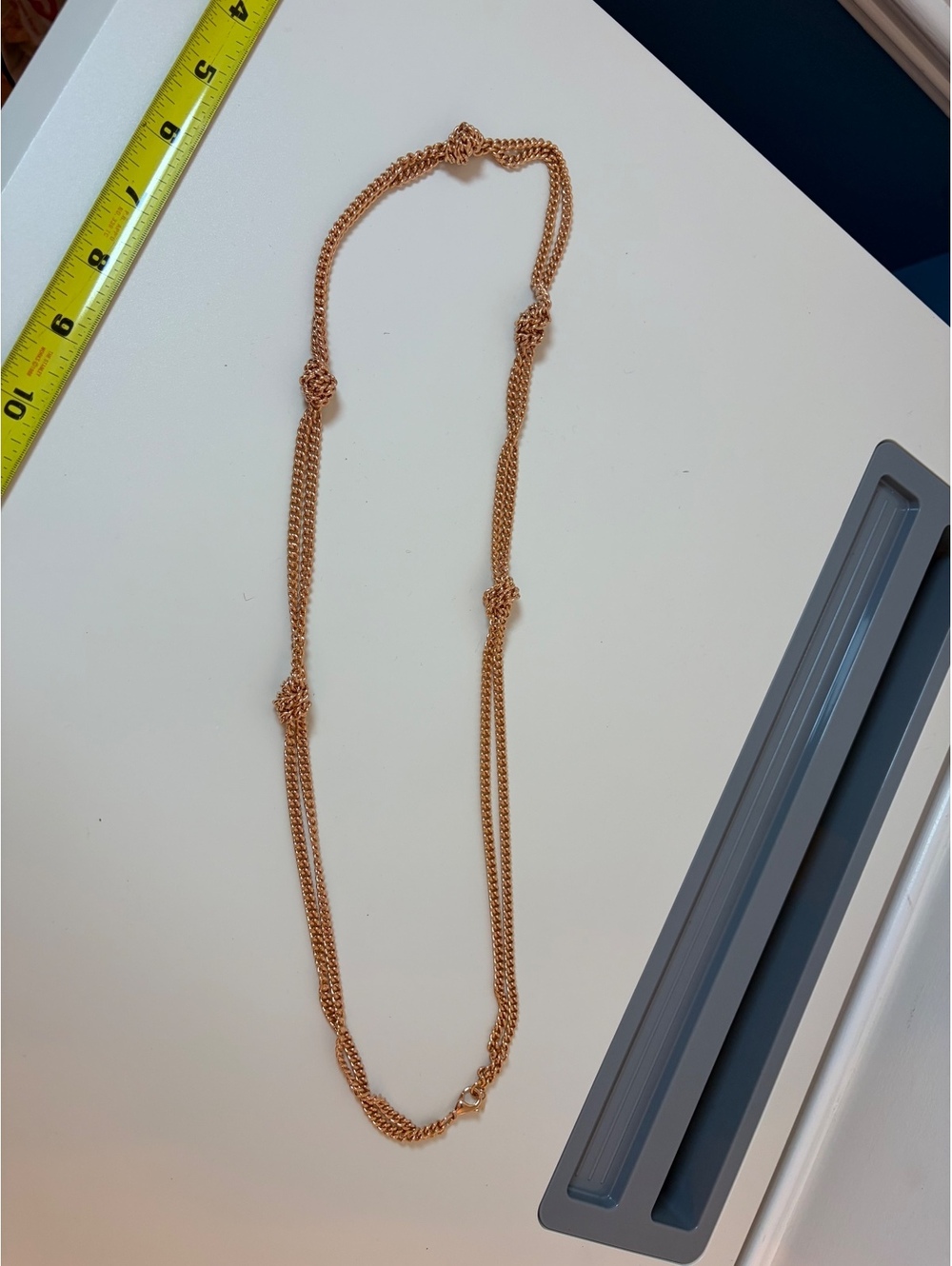Bronzo Milano Gold Tone Chain Necklace with Knots